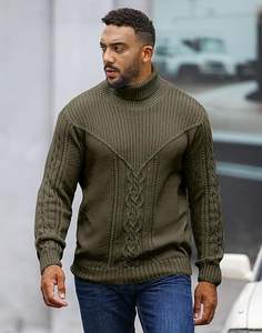 Suéteres de Cuello Alto de Punto para Hombre, de Algodón de Alta Calidad, Transpirables, Talla Grande, Casuales, para Invierno 2024 - Product Image 2