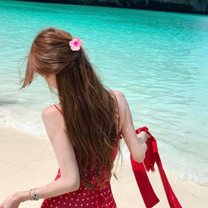 ELLE PARTAGE Mini Plumeria <span class=keywords><strong>Fleur</strong></span> <span class=keywords><strong>Pince</strong></span> À Cheveux Mignon Plage Style Requin Clip pour Femmes Côté Cheveux <span class=keywords><strong>Chignon</strong></span> Titulaire Vacances Accessoire - Product Image 3