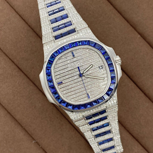 Montres Moissanite en diamant Fournisseur de diamants de laboratoire de qualité supérieure Montre Hip Hop de luxe à quartz en diamant glacé - Product Image 3