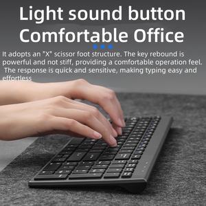 Kit <span class=keywords><strong>Clavier</strong></span> et <span class=keywords><strong>Souris</strong></span> <span class=keywords><strong>Sans</strong></span> <span class=keywords><strong>Fil</strong></span> 2,4 GHz Mince et Portable, Modèle Rechargeable pour Bureau, Domicile et Scénarios de Voyage Gaming - Product Image 2