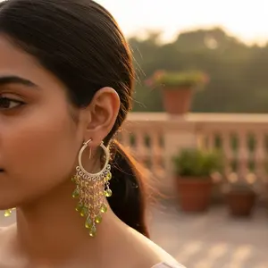 Pendientes de Plata 925 con Peridoto y Citrino para Mujer, Accesorio de Moda - Product Image 1