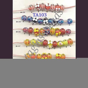 Perles de verre rondes faites à la main de couleur personnalisée pour bijoux perles de rocaille de style bricolage avec cristal au chalumeau - Product Image 3