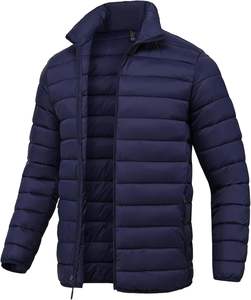 2025 Trending Men's Waterproof Insulated Puffer Cotton <b>Jacket</b> <b>Packable</b> Lightweight Winter Coat Zipper Closure Stand Logo Front - Product Image 1