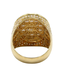 Real Moissanite 3Ct Round Cut Hombres Cluster Pinky Ring 14K Chapado en oro amarillo - Product Image 3