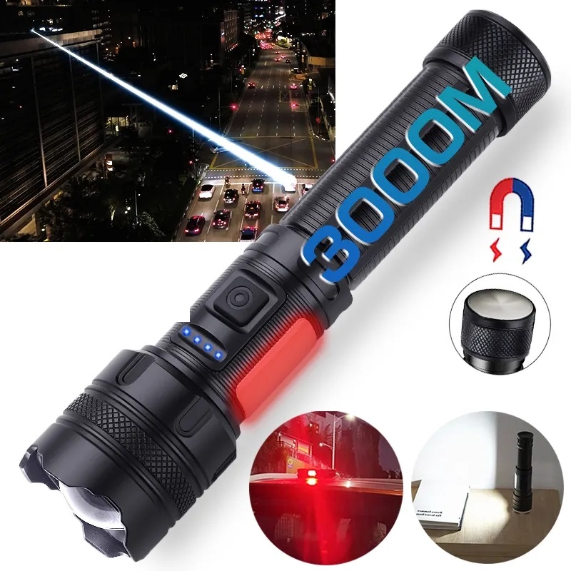 VersaBeam Mini: Rechargeable Torch With 2 Light Modes, Blinker And Emergency Lamp | Type C Charging | With Pocket Clip - Power Plus Store