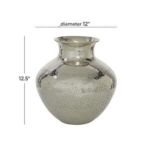 Maceta de aluminio con chapado en oro para sala de estar, jarrones decorativos para el hogar de la mejor calidad, nuevo diseño - Product Image 5