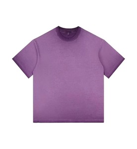 Qualité supérieure Respirant Personnalisé Soleil Délavé T-shirt Court High Street Rétro Tie Dye Surdimensionné Vintage Lavé Unisexe HeavyT-shirt - Product Image 6