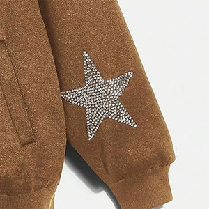 Venta al por mayor de las mujeres sudaderas con diamantes de imitación personalizado Bling Glitter Hoodie para Streetwear y marcas de moda - Product Image 4