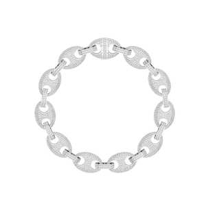 Pulsera de eslabones cubanos de moissanita para hombre elegante y elegante corte redondo Plata de Ley 925 chapada en rodio para fiestas y bodas - Product Image 6