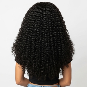 Extensions de cheveux humains en vrac, vague profonde, 100% cheveux vierges Remy indiens pour le tressage, noir naturel, double trame - Product Image 3