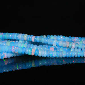 AAA Grade Natural Tanzanite <b>Blue</b> Opal Smooth Rondelle <b>Beads</b> High Quality Ethiopian Welo Opal 3mm & 6mm Sizes 16 Inch Strand - Product Image 3