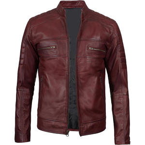 Veste en cuir 100% pur, élégante et tendance, de bonne qualité, nouvelle conception, col montant, veste d'hiver pour hommes, best-seller - Product Image 5