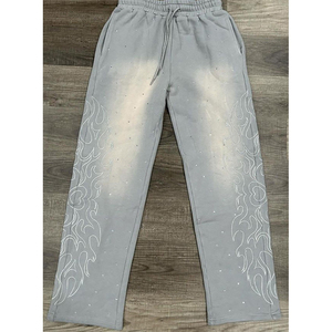 High Quality Acid Wash <b>Trousers</b> Men Washed Vintage Cargo Pants Bulk Manufacturing - Product Image 5