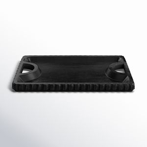 Bandeja de madera de acacia única en color nogal rico con forma cuadrada moderna y grano natural, ideal para organizar y entretener - Product Image 3