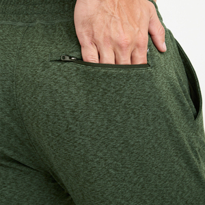 Pantalones deportivos verdes texturizados para hombre, pantalones deportivos de punto suave con bolsillos con cremallera, cintura con cordón ajustable, ligeros e informales - Product Image 5