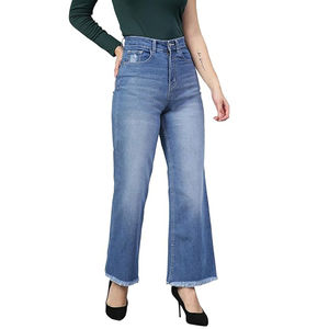 Pantalones casuales de mezclilla con estilo para mujer, pantalones vaqueros cómodos de algodón de alta calidad para mujer, pantalones vaqueros nuevos de gran tamaño de cintura alta - Product Image 4
