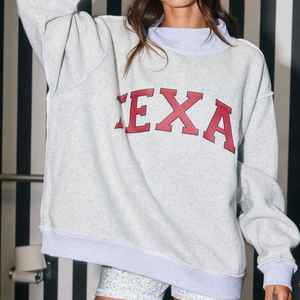 เสื้อสเวตเตอร์ผ้าฟลีซแขนยาวแบบกลับด้านได้สำหรับผู้หญิงเสื้อมีตัวอักษรใส่ได้สำหรับฤดูหนาว - Product Image 5