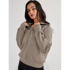 Sudaderas de moda de gran tamaño con media cremallera para mujer, sudaderas con capucha de manga larga con cremallera, Colección Y2K de otoño para chicas adolescentes - Product Image 1