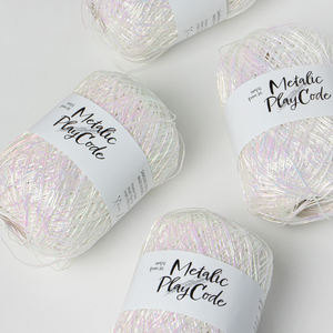 Hilo Metálico para Tejer (70g), Hilo de Ganchillo para Bolsos, 100% Poliéster Teñido, Plateado y Dorado Brillante - Product Image 3