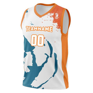 Tenue de basket-ball double face personnalisée pour hommes et enfants, maillots imprimés recto verso pour équipes sportives de compétition d'étudiants - Product Image 3