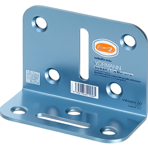 Support utilitaire réglable en acier VORMANN, bleu, zingué, 50 x 35 mm, longueur du support 70 mm, largeur 2 mm, épaisseur, lot de 20 - Product Image 3