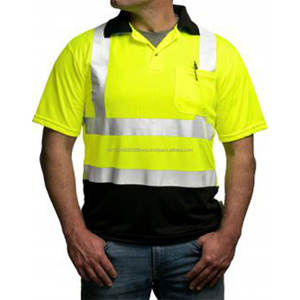 OEM Unisex Construction Polo <b>Shirts</b> Breathable Black Hi Vis Reflective Polo <b>Shirts</b> Short Sleeve Safety Polo <b>Shirt</b> for Work wear - Product Image 1