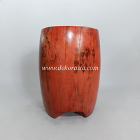 Pouf en bois massif écologique, moderne, couleur personnalisable, rouge élégant, pour salon, hôtel/bar, décoration de patio, salle