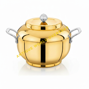 Premium Mirror Polish Stainless Steel <b>Hot</b> Pot Aluminum Handles Insulated Non-Stick <b>Food</b> Warmer Casserole Luxury Table Serving - Product Image 3