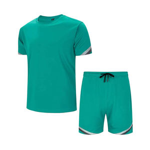 Ensemble short et chemise d'été High Street Style pour hommes Logo personnalisé Marque privée Respirant Imprimé Motif solide - Product Image 1