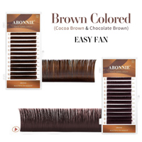 Plateaux de cils Abonnie, extensions de cils faciles à poser, extensions de cils en éventail, extensions de cils en éventail faciles à poser, extensions de cils douces en vison brun foncé