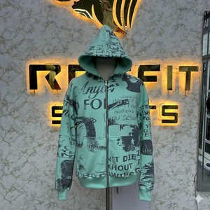 Bon taux, qualité supérieure, le plus demandé, sweat à capuche zippé imprimé en usine, sweats à capuche bon marché pour hommes - Product Image 3