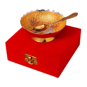 Juego de Cucharas de Una Sola Pieza Chapadas en Oro, Caja de Terciopelo Rojo, Regalos de Diseño para Aniversario, Decoración Pooja, Acabado en Dos Tonos, Decoración de Lujo para el Hogar - Product Image 6