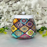 Jarra Metálica de Arte Tradicional Indio con Diseño Pichwai, Ecológica y Duradera, Recuerdo para Bodas y Fiestas Diwali, Regalo Decorativo Cultural