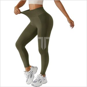 Mallas fruncidas sin costuras para mujer, mallas activas transpirables para Yoga, correr, entrenamiento con Control de barriga, logotipo de levantamiento de glúteos en la cintura - Product Image 5