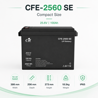 Batterie LiFePO4 LFP CFE-2560 SE 25,6V 100Ah avec BMS IP65, 3000 cycles, pour onduleur Sunsynk, solaire marin et alimentation de secours solaire