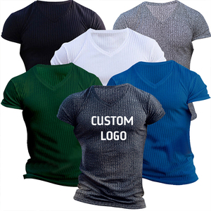 T-shirt de sport à logo personnalisé pour hommes, vêtements d'entraînement de sport à séchage rapide avec compresse, chemise de sport avec imprimé graphique - Product Image 1