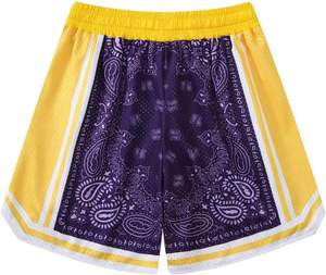 Pantalones Cortos de Baloncesto Personalizados de Moda para Hombre, Cintura Alta, de Malla, para Entrenamiento de Verano, con Costura Interior de 5 Pulgadas, Diseño Liso, Doble Capa - Product Image 2