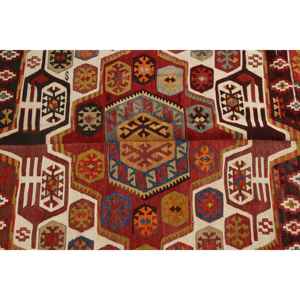 Tapis turc vintage 5,2x15,2 pieds, tapis rouge uni en laine - Product Image 3