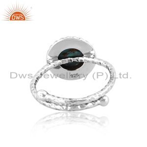 <b>Natural</b> Kingman Turquoise Oxidized 925 Sterling Silver Ring Jewellery <b>Natural</b> Gemstone <b>Jewelry</b> Manufacturer - Product Image 2