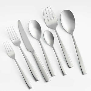 Juego de cubiertos de metal de último diseño con mango real, para el hogar y la boda acabado plateado, juego de cubiertos de mesa - Product Image 2