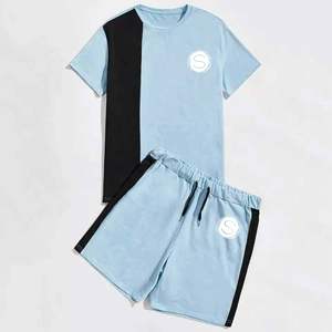 Sportswear Tshirt and Shorts Set Cotton Running Custom Men Short Sets - Product Image 3