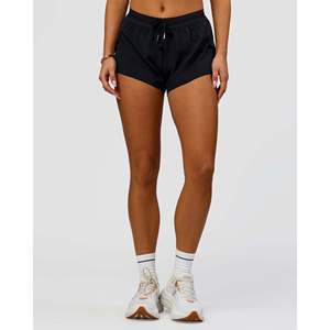 Shorts de course pour femme Accelerate 3 Mid-Rise - Coton et élasthanne noir avec taille à sequins - Product Image 3
