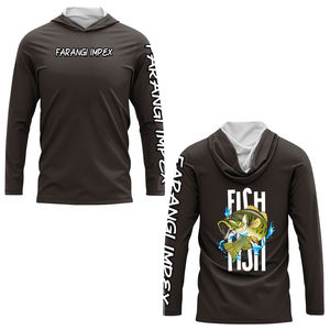 Camisas DE PESCA DE EQUIPO OEM para hombre, Sudadera de cuello redondo de manga larga, protección UV para exteriores, ropa de pesca transpirable, chaqueta de sublimación - Product Image 4