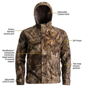 Fabricant professionnel d'usine, veste de chasse imperméable et coupe-vent de haute qualité, fermeture éclair personnalisée, OEM en gros - Product Image 3