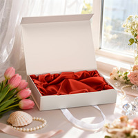 Boîtes cadeaux en papier satiné populaires en gros, emballage en carton, boîte à vêtements personnalisée, boîte à perruque pliable magnétique rose, boîtes d'emballage de luxe