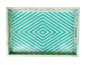 Bandeja de servicio rectangular con incrustaciones de hueso contemporáneo CasaGold para bandeja de servicio de encimera de mesa de centro de fabricante indio - Product Image 5