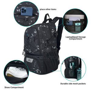 Bolsa de baloncesto de gran capacidad con bolsillos adicionales para equipo y artículos personales Bolsa de baloncesto con logotipo personalizado - Product Image 2