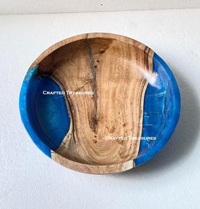 Cuenco de resina y madera torneado a mano, arte popular artístico y patrón de frutas, decoración del hogar, regalo, baratija de estilo de amor, cuenco de recuerdo - Product Image 3