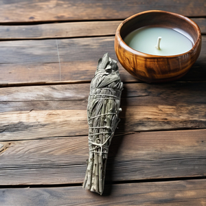 Juego ritual de incienso de 3 piezas Sage Torch con soporte de madera de eucalipto lavanda de ojo malvado y purificación aromática de Material de hoja - Product Image 1