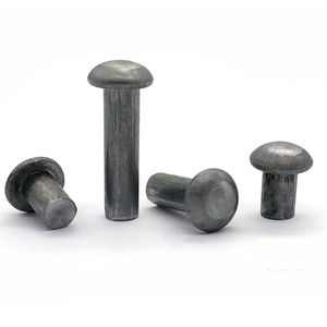 Remache de acero sólido de 10 mm para manualidades de hierro forjado, cabeza redonda de 6 mm, natural - Product Image 1